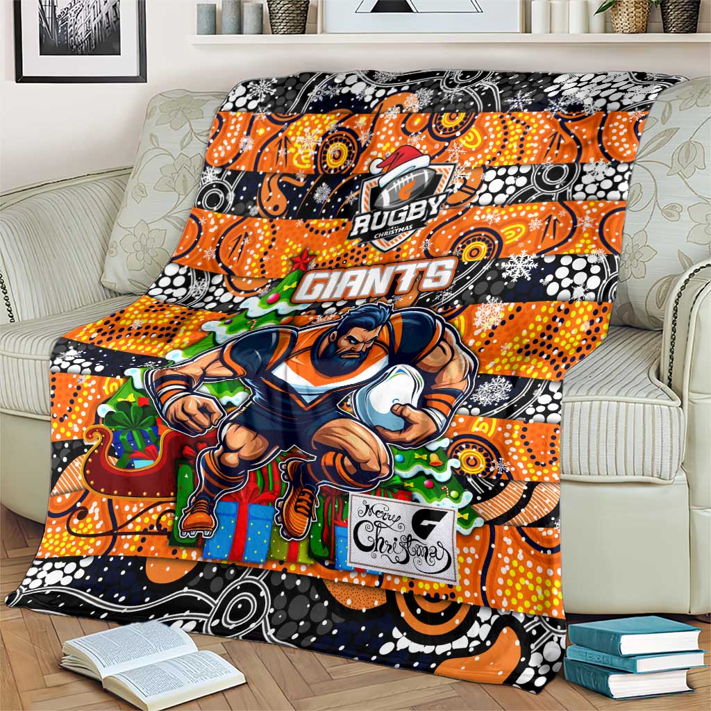 Giants Football Merry Christmas Blanket Indigenous Australian Art