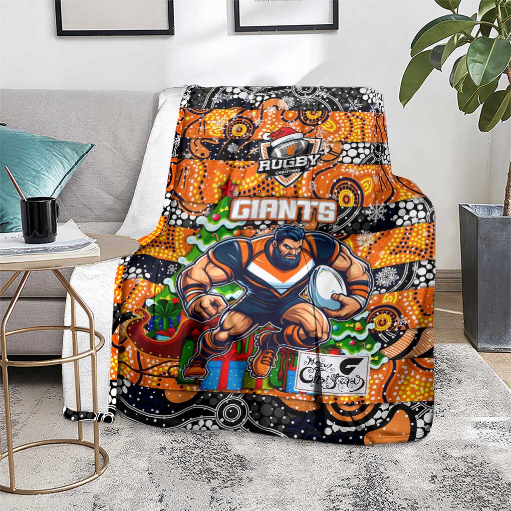 Giants Football Merry Christmas Blanket Indigenous Australian Art