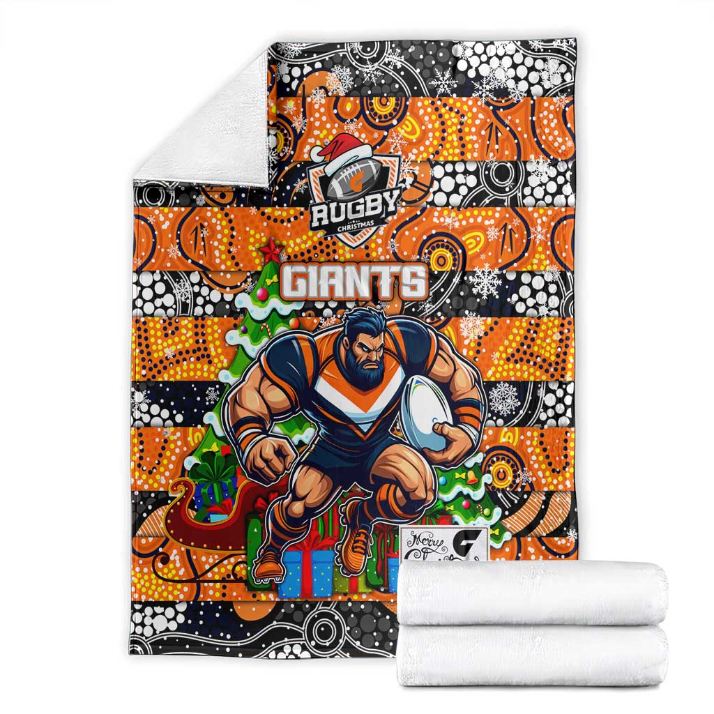 Giants Football Merry Christmas Blanket Indigenous Australian Art