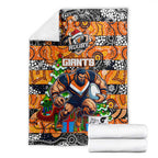 Giants Football Merry Christmas Blanket Indigenous Australian Art