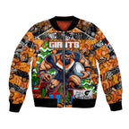 Custom Giants Rugby Merry Christmas Bomber Jacket Indigenous Australian Art