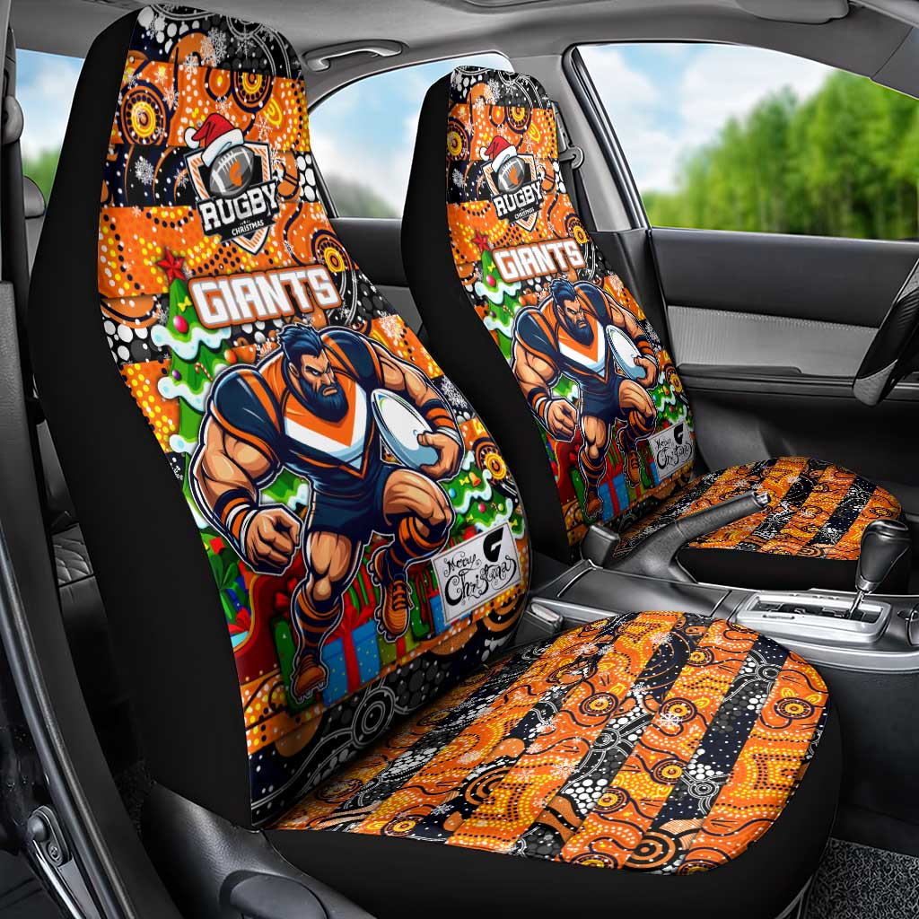 Giants Football Merry Christmas Car Seat Cover Indigenous Australian Art