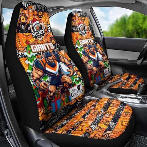 Giants Football Merry Christmas Car Seat Cover Indigenous Australian Art