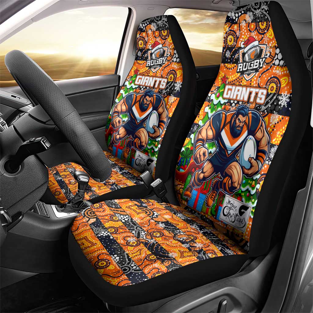 Giants Football Merry Christmas Car Seat Cover Indigenous Australian Art