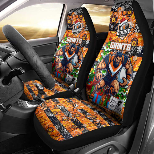 Giants Football Merry Christmas Car Seat Cover Indigenous Australian Art