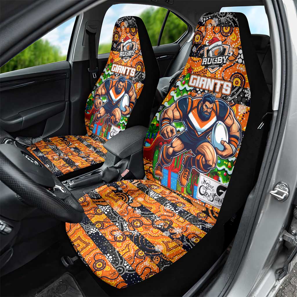 Giants Football Merry Christmas Car Seat Cover Indigenous Australian Art