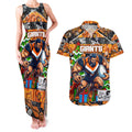 Custom Giants Rugby Merry Christmas Couples Matching Tank Maxi Dress and Hawaiian Shirt Indigenous Australian Art
