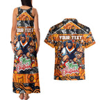 Custom Giants Rugby Merry Christmas Couples Matching Tank Maxi Dress and Hawaiian Shirt Indigenous Australian Art