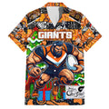 Custom Giants Rugby Merry Christmas Family Matching Puletasi and Hawaiian Shirt Indigenous Australian Art