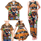 Custom Giants Rugby Merry Christmas Family Matching Tank Maxi Dress and Hawaiian Shirt Indigenous Australian Art