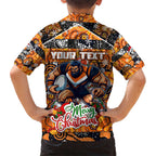 Custom Giants Rugby Merry Christmas Hawaiian Shirt Indigenous Australian Art