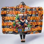 Giants Football Merry Christmas Hooded Blanket Indigenous Australian Art