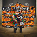 Giants Football Merry Christmas Hooded Blanket Indigenous Australian Art