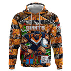Custom Giants Rugby Merry Christmas Hoodie Indigenous Australian Art