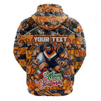Custom Giants Rugby Merry Christmas Hoodie Indigenous Australian Art