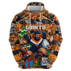 Custom Giants Rugby Merry Christmas Hoodie Indigenous Australian Art