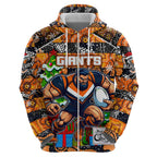Custom Giants Rugby Merry Christmas Hoodie Indigenous Australian Art