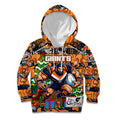 Custom Giants Rugby Merry Christmas Kid Hoodie Indigenous Australian Art