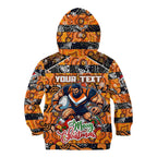 Custom Giants Rugby Merry Christmas Kid Hoodie Indigenous Australian Art