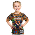 Custom Giants Rugby Merry Christmas Kid T Shirt Indigenous Australian Art