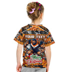 Custom Giants Rugby Merry Christmas Kid T Shirt Indigenous Australian Art