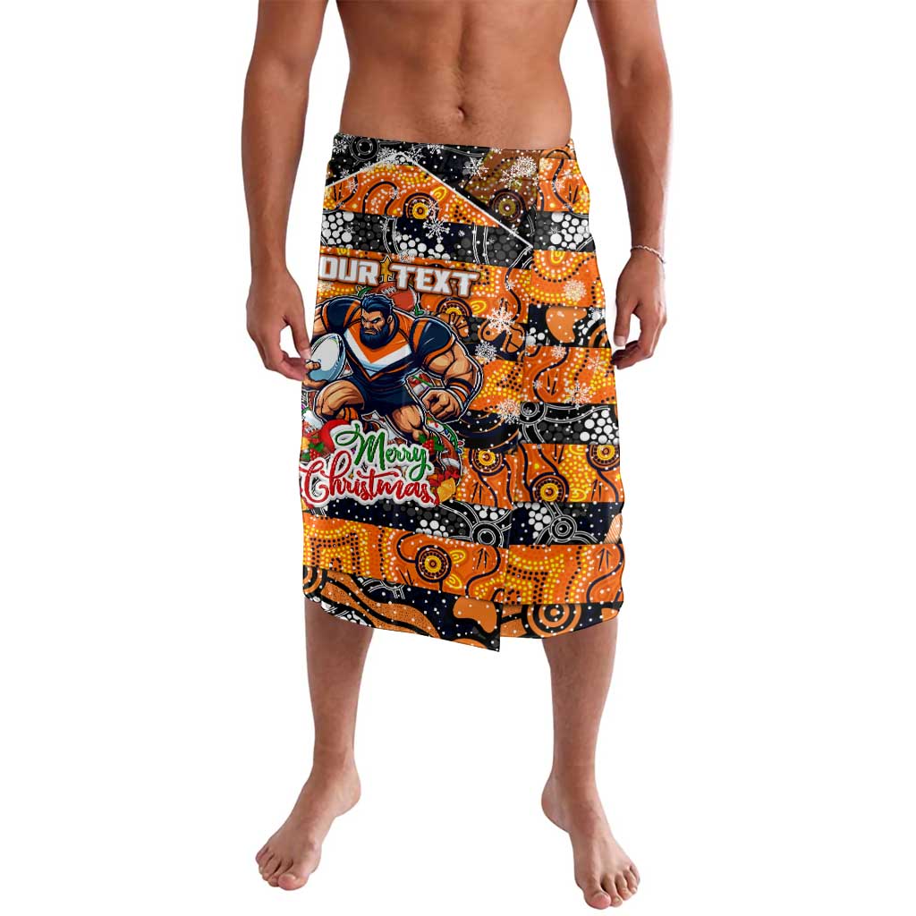 Custom Giants Rugby Merry Christmas Lavalava Indigenous Australian Art