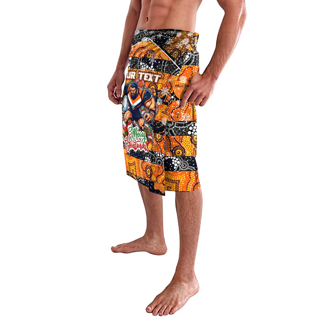 Custom Giants Rugby Merry Christmas Lavalava Indigenous Australian Art