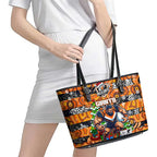 Giants Football Merry Christmas Leather Tote Bag Indigenous Australian Art