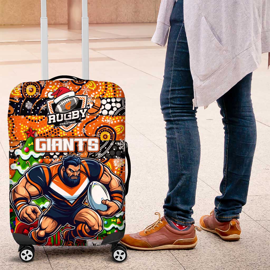 Giants Football Merry Christmas Luggage Cover Indigenous Australian Art