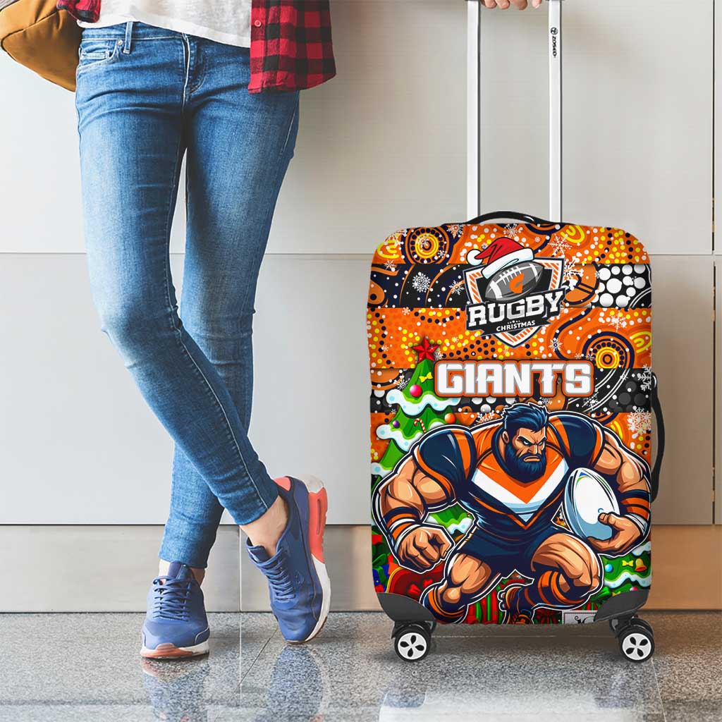 Giants Football Merry Christmas Luggage Cover Indigenous Australian Art