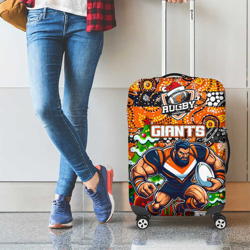Giants Football Merry Christmas Luggage Cover Indigenous Australian Art