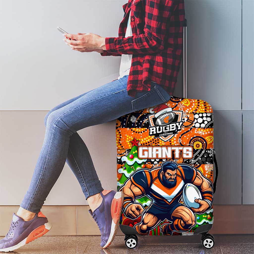 Giants Football Merry Christmas Luggage Cover Indigenous Australian Art