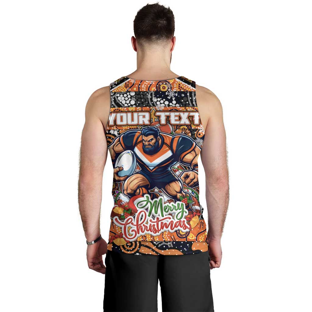 Custom Giants Rugby Merry Christmas Men Tank Top Indigenous Australian Art