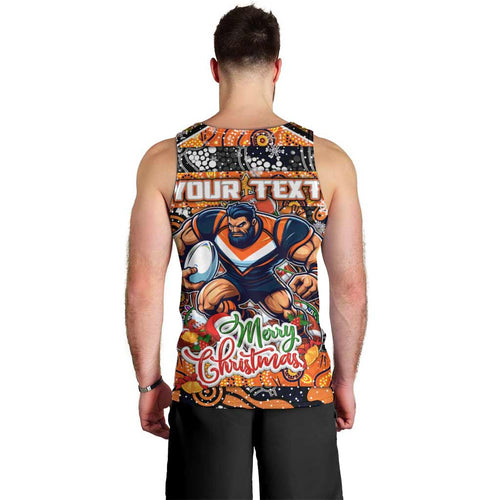 Custom Giants Rugby Merry Christmas Men Tank Top Indigenous Australian Art