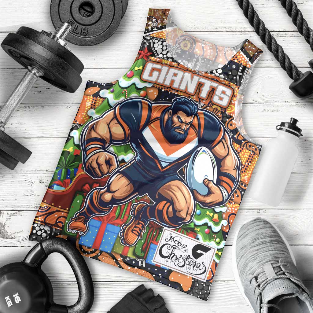 Custom Giants Rugby Merry Christmas Men Tank Top Indigenous Australian Art