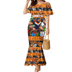 Custom Giants Rugby Merry Christmas Mermaid Dress Indigenous Australian Art