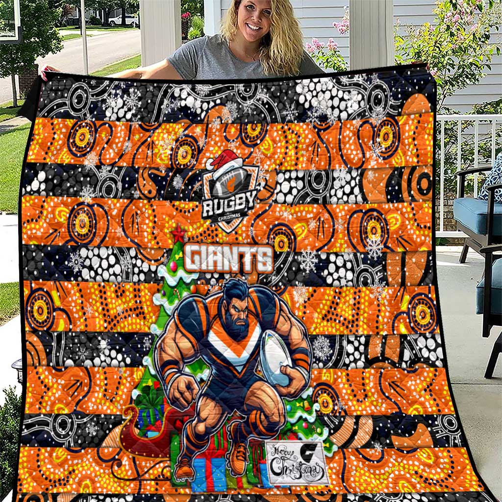 Giants Football Merry Christmas Quilt Indigenous Australian Art
