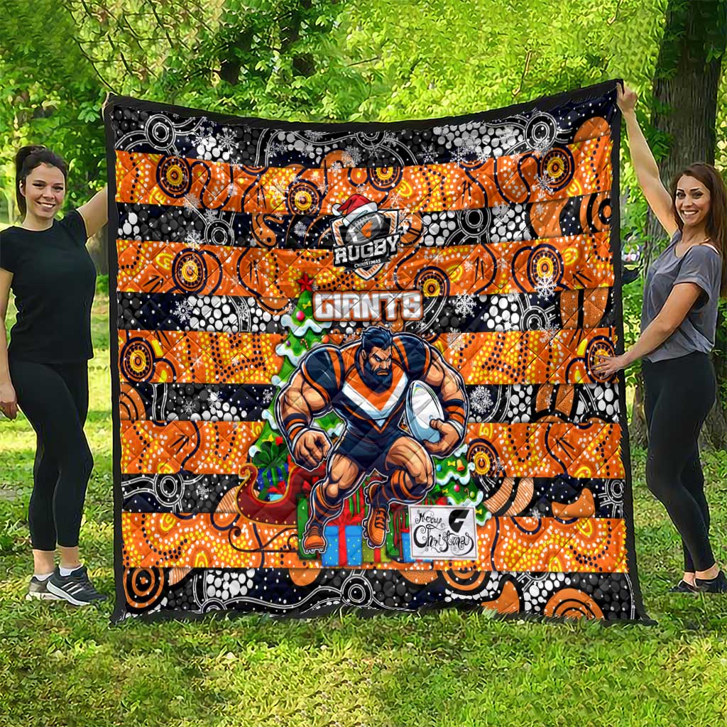 Giants Football Merry Christmas Quilt Indigenous Australian Art