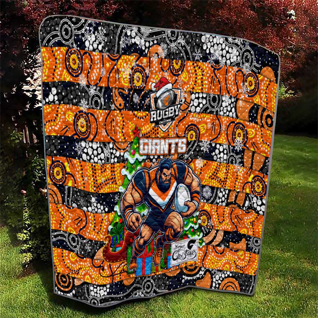 Giants Football Merry Christmas Quilt Indigenous Australian Art