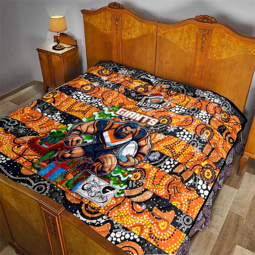 Giants Football Merry Christmas Quilt Indigenous Australian Art