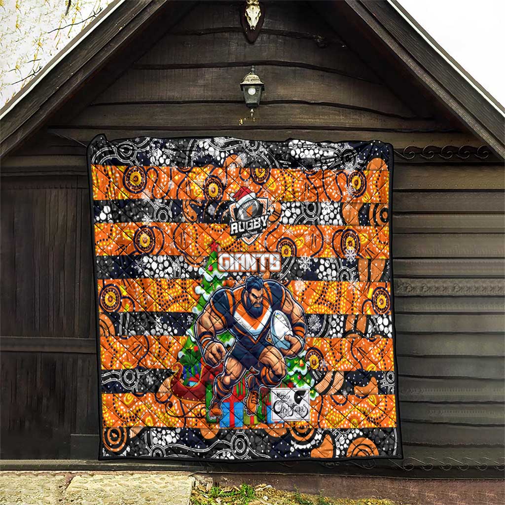 Giants Football Merry Christmas Quilt Indigenous Australian Art