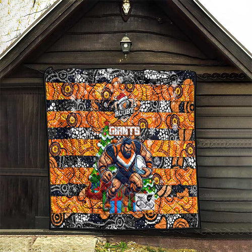 Giants Football Merry Christmas Quilt Indigenous Australian Art