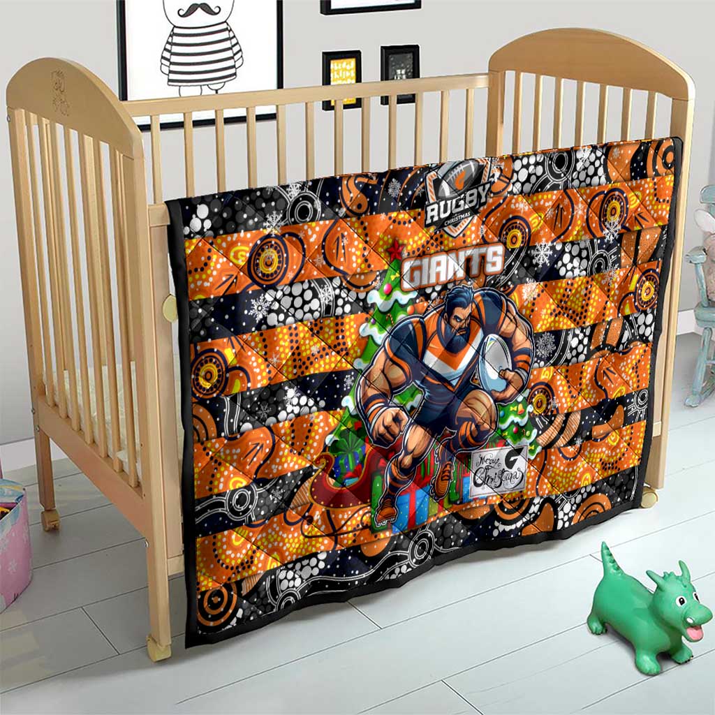 Giants Football Merry Christmas Quilt Indigenous Australian Art