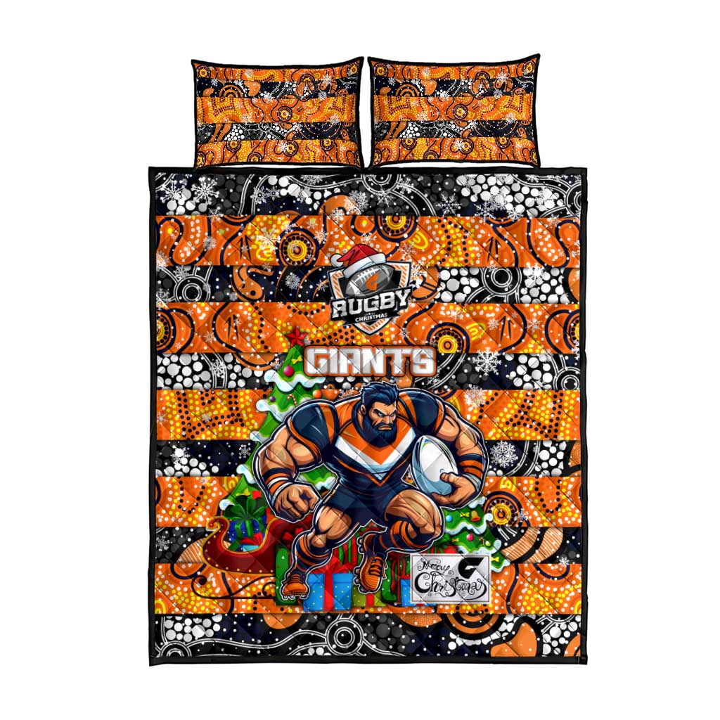 Giants Football Merry Christmas Quilt Bed Set Indigenous Australian Art