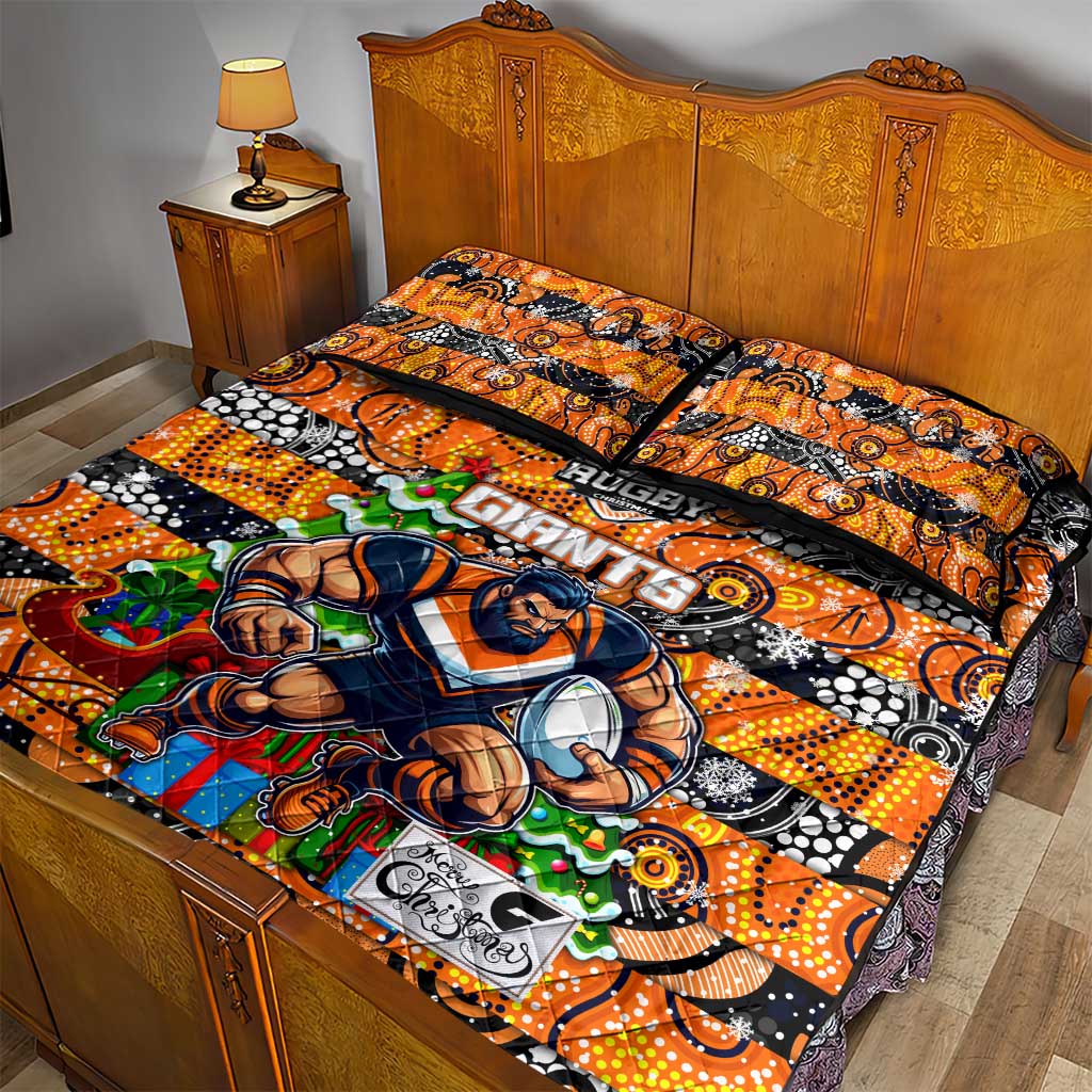 Giants Football Merry Christmas Quilt Bed Set Indigenous Australian Art