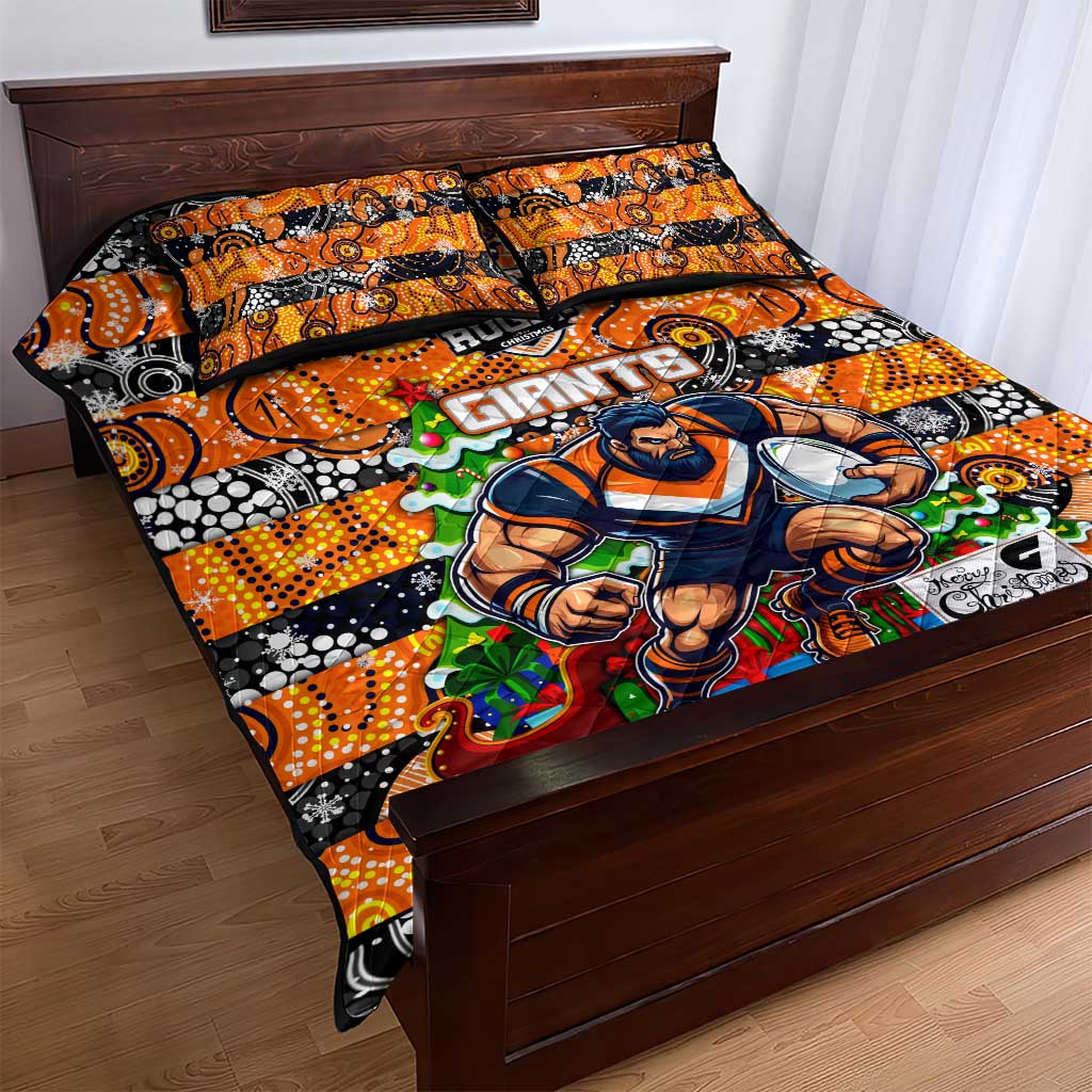 Giants Football Merry Christmas Quilt Bed Set Indigenous Australian Art