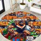 Giants Football Merry Christmas Round Carpet Indigenous Australian Art