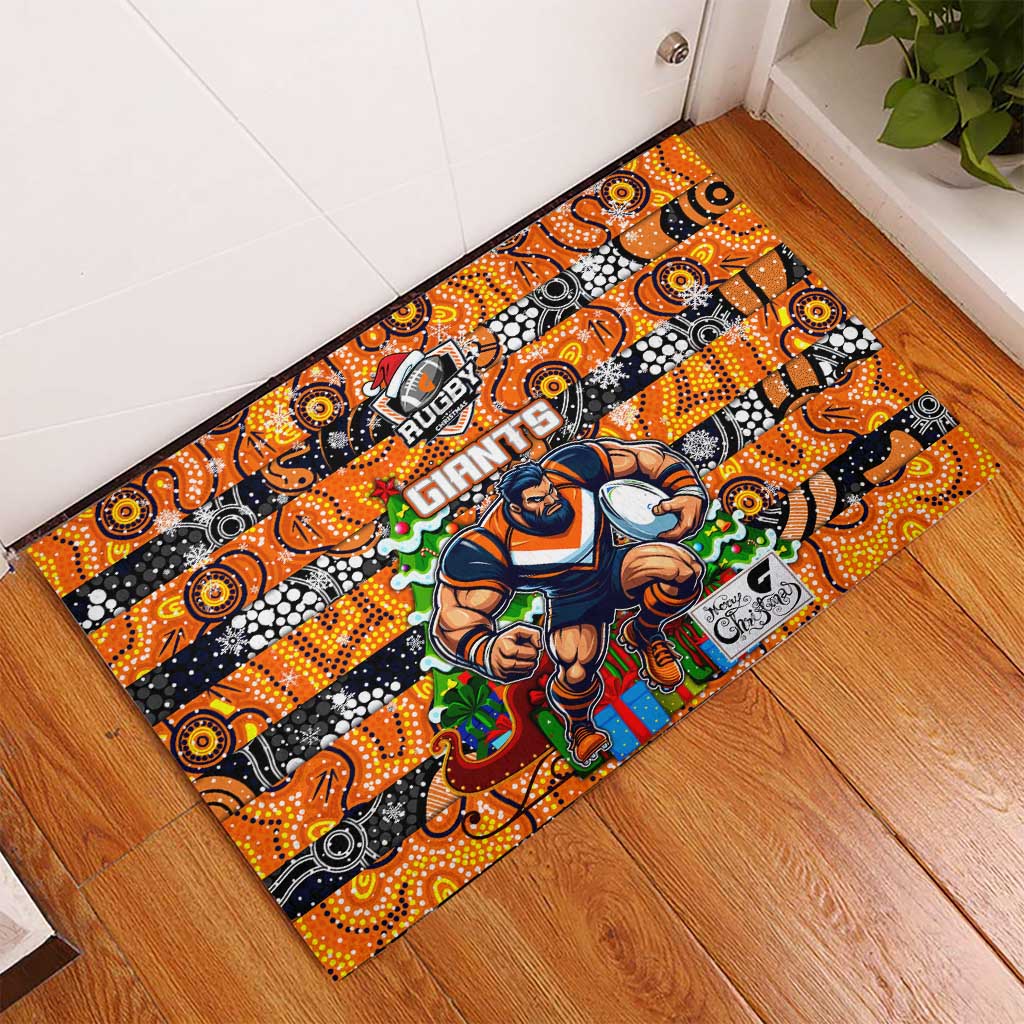 Giants Football Merry Christmas Rubber Doormat Indigenous Australian Art