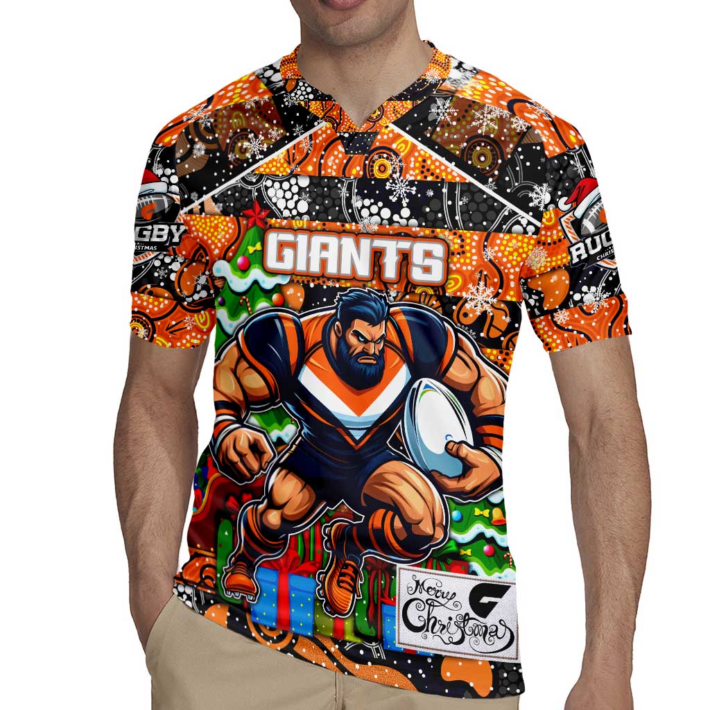 Custom Giants Rugby Merry Christmas Rugby Jersey Indigenous Australian Art