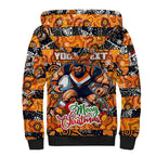 Custom Giants Rugby Merry Christmas Sherpa Hoodie Indigenous Australian Art